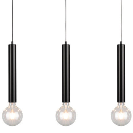 Lampa wisząca BARREL 16709304 loftowa metalowy zwis tuby czarne