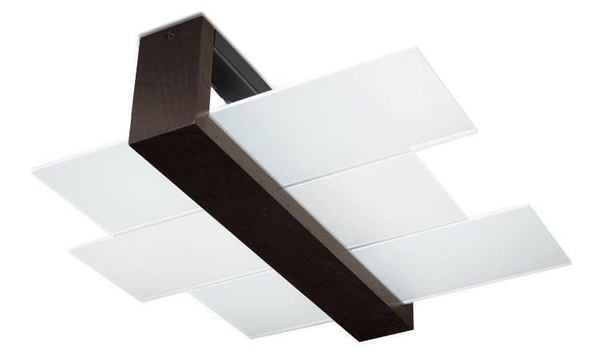 Plafon LAMPA sufitowa SL.0074 szklana OPRAWA drewno wenge OUTLET