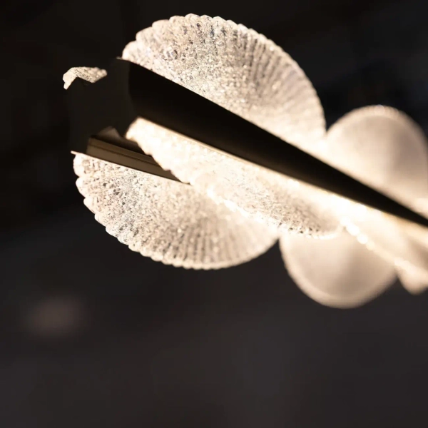 Lampa wisząca glamour nad stół kryształ aluminiowa POND AZ6782 LED 58W 3000K szampańska