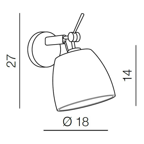 Metalowa lampa ścienna Zyta AZ2490 Azzardo do przedpokoju aluminium