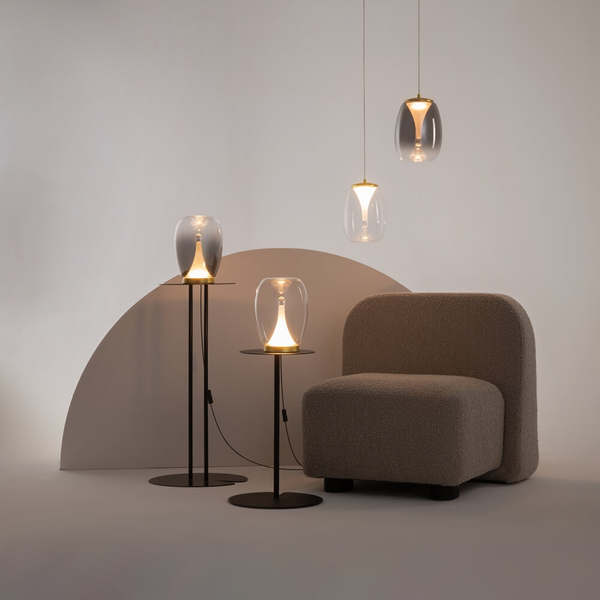Zawieszana lampa Splash MOD282PL-L8G3K1 LED 7W 3000K złota przezroczysta