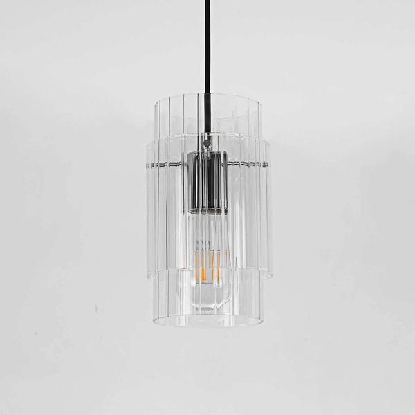 Pokojowa lampa wisząca Savona LP-707/1P przezroczysta srebrna