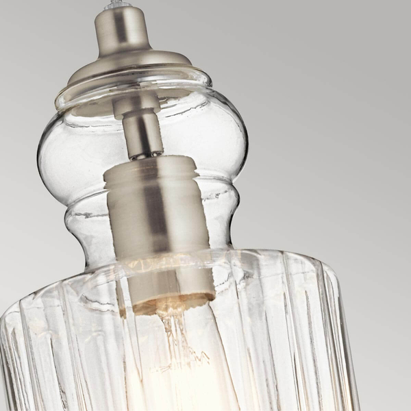 Szklana lampa nad wyspę Riviera KL-RIVIERA-P-B retro nikiel przezroczysta