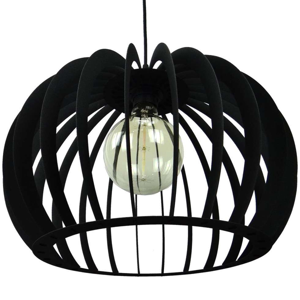 Druciana LAMPA wisząca 137623690555 TEAM metalowa OPRAWA loftowy ZWIS klatka kula ball hygge czarna