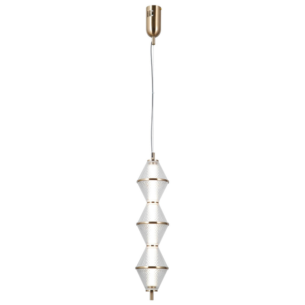 Lampa wisząca Fuente PND-34395-3V-HBR LED 45W 3000K złoty przezroczysty