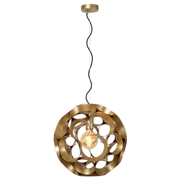 Metalowa lampa wisząca Hannelore 10423/40/02 kula złota