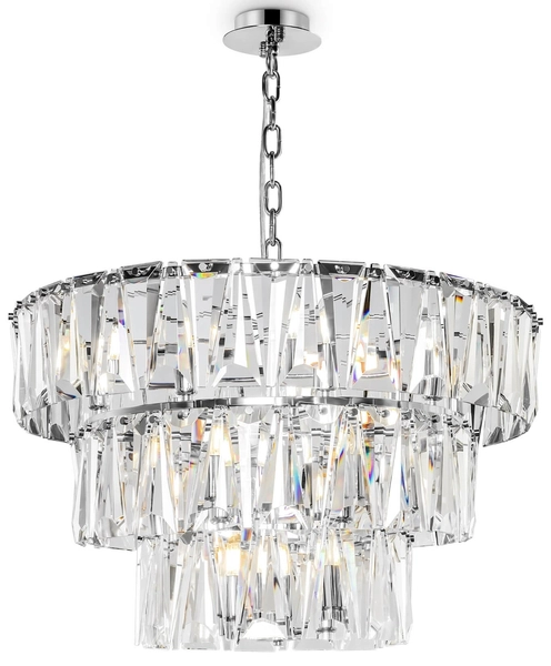 Żyrandol lampa wisząca Puntes MOD043PL-18CH pałacowa srebrna