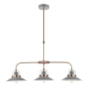 Wisząca lampa retro Liden LID0339 potrójna grafitowy miedziany