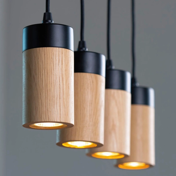 LAMPA wisząca ANNICK 1419404 Britop loftowa OPRAWA drewniany ZWIS tuby