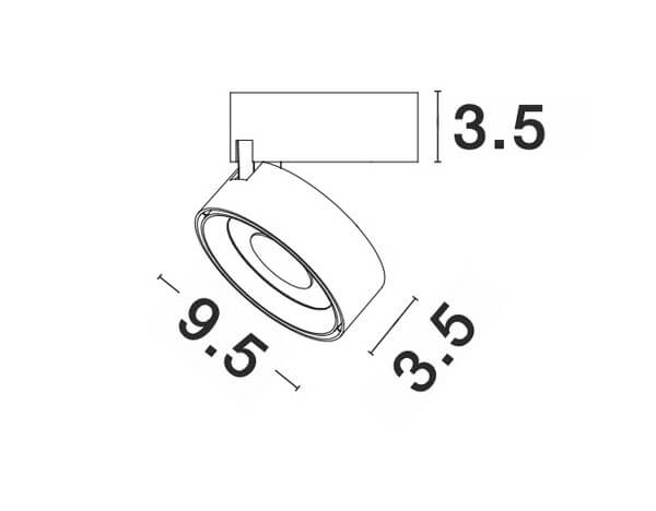 Lampa natynkowa ALBACETE LE61357 LED 20W 3000K punktowa plafon czarny