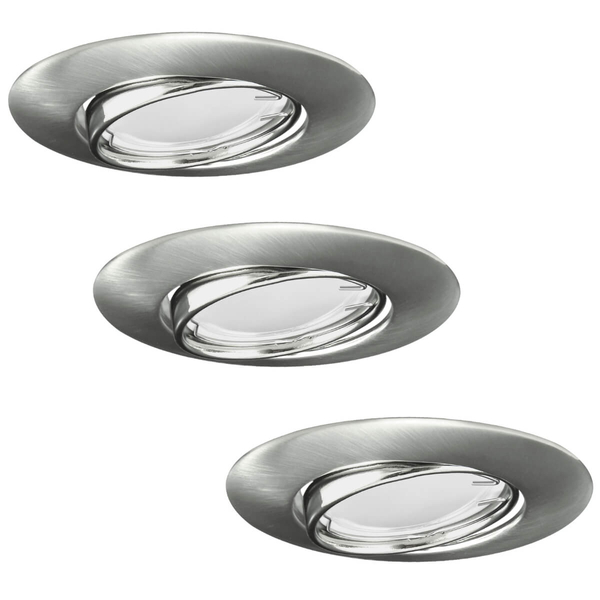 Zestaw 3 lamp podtynkowych Olin oczka z żarówkami nikiel
