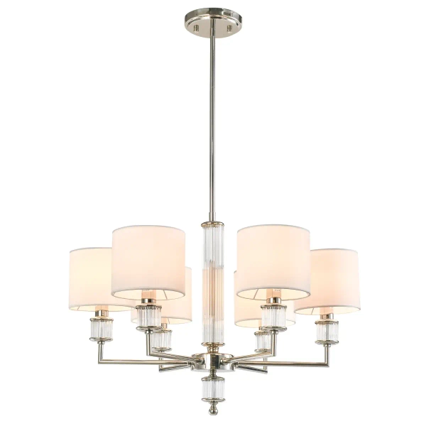 Lampa wisząca do sypialni SUTTON P06446NI-WH biała nikiel