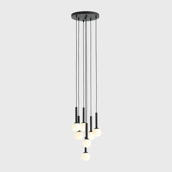 Lampa wisząca Riu 7 1117T1 Aldex kasakda balls kule czarne