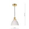 Ceramiczna lampa wisząca Hadano HAD0140-09 mosiądz biały