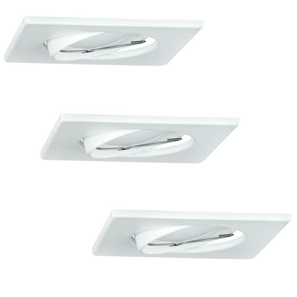 Kwadratowe lampy wpustowe Olin zestaw 3 opraw białych