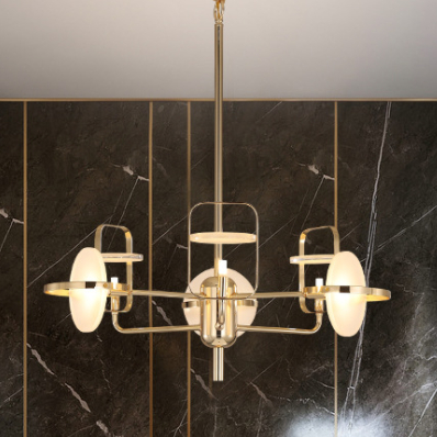 Modernistyczny żyrandol CGLENSCH80 salonowa lampa złota