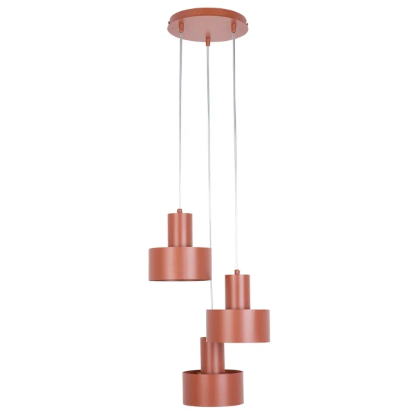 Metalowa lampa wisząca Rif 3 41167 do jadalni tuba ceglana