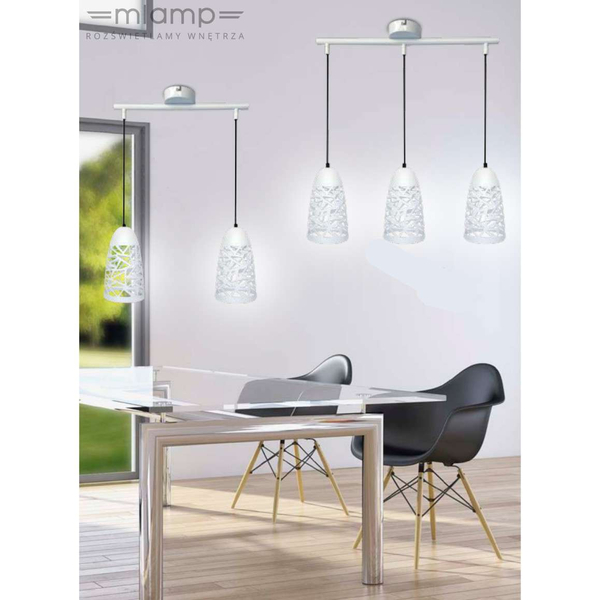 LAMPA wisząca SABRIN 32-54869 Candellux metalowa OPRAWA ażurowy zwis biały