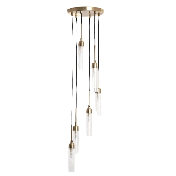 Kaskadowa lampa wisząca Speranza ABR-LWSPR-6XG9 szklana złota