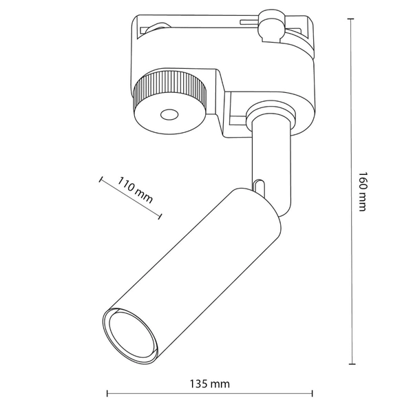 1-fazowy reflektor tuba do szynoprzewodu Tracer 4956 TK Lighting biały