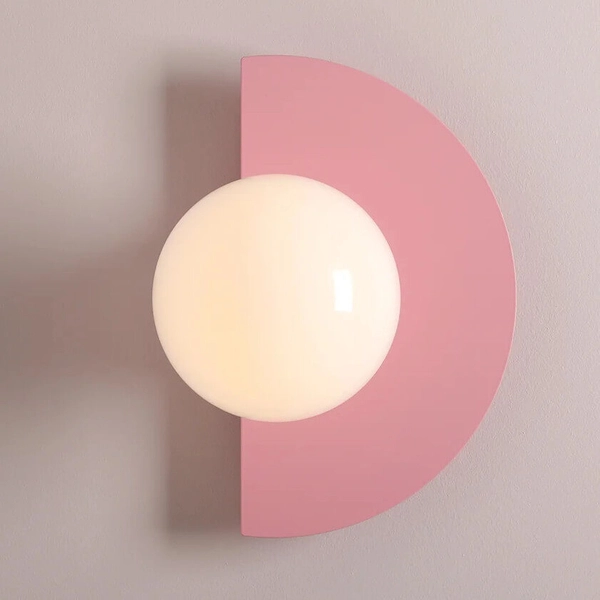 Lampa ścienna metalowa LOOP 1125C18 Aldex okrągła szklana różowa