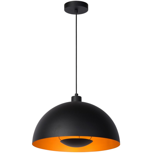 LAMPA wisząca SIEMON 45496/01/30 Lucide metalowa OPRAWA zwis kopuła czarny