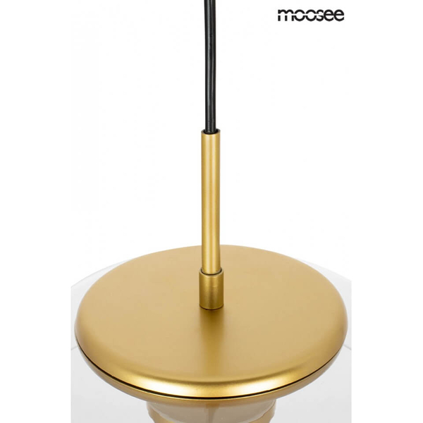 Wisząca lampa kopułowa Eden MSE010100147 Moosee do salonu złoty przezroczysty