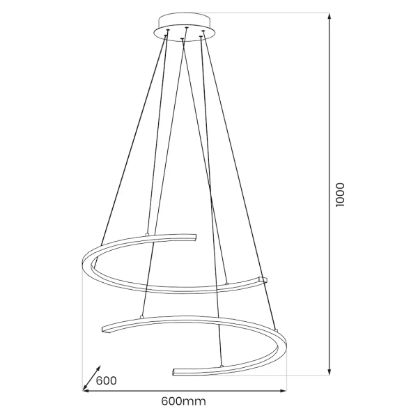 Designerski żyrandol DOUBLEMOON ML1178 LED 30W 4000K czarna