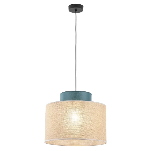 Ekologiczna zwisająca lampa Duo 3256 tuba z naturalnej juty zielony