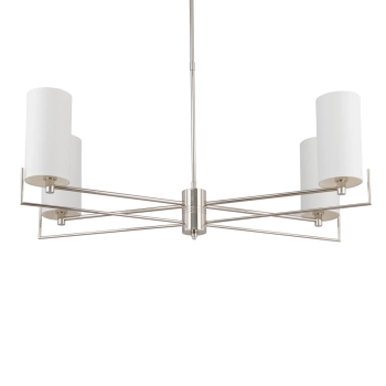 Żyrandol abażurowy Nemi NEM-ZW-4 (N) tubki nikiel białe
