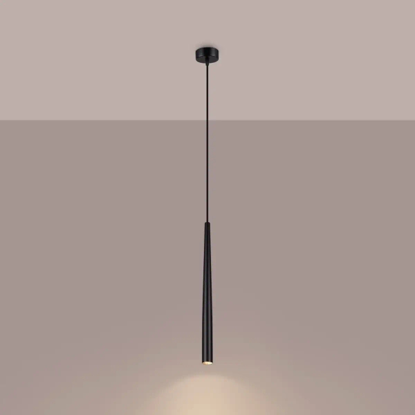 Podłużna lampa wisząca BLISS SL.1462 sopel tuba czarna