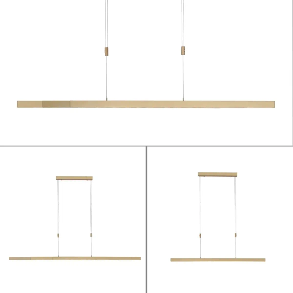 Wisząca lampa ADRIANA mosiądz LED 45W 2700-5000K do jadalni belka listwa podłużna 2568-60