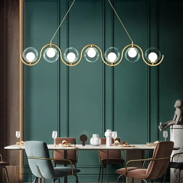 Kulisty żyrandol nad stół LUNARES CGLUNARES117 do jadalni złoty