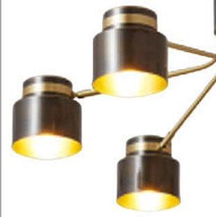 Lampa sufitowa CGVIENCH COPEL metalowa loftowa czarna mosiądz