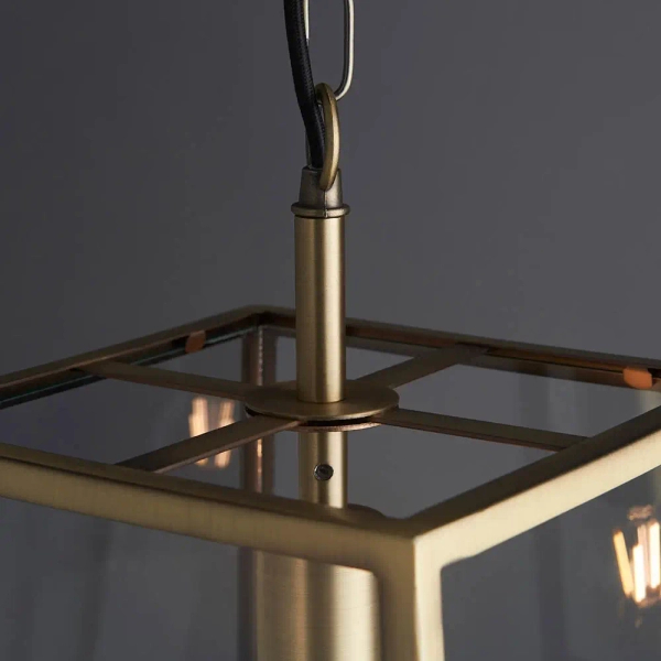 Łańcuchowa lampa wisząca Hurst 95835 szklana mosiądz przezroczysty