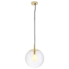 Wisząca LAMPA hygge ALUR S 10736109 Kaspa szklana OPRAWA kulisty ZWIS skandynawski kula ball złota przezroczysta