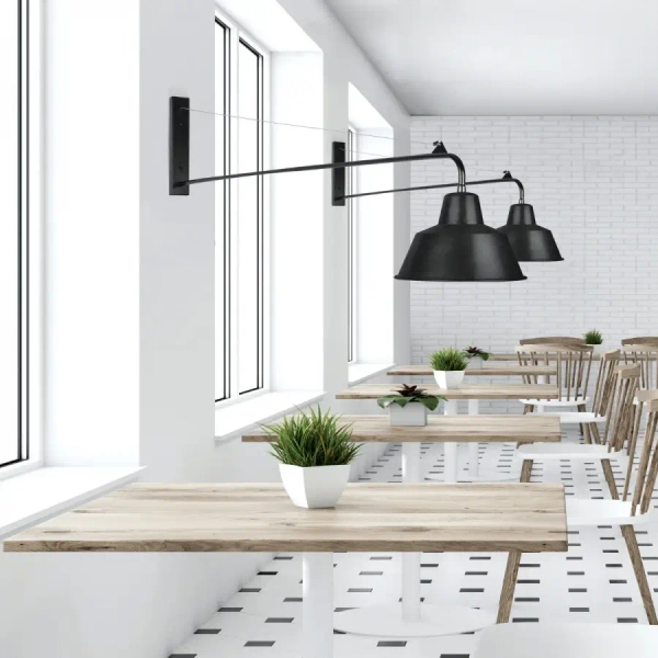 Ścienna lampa do czytania 19231 cylindryczna do salonu czarna