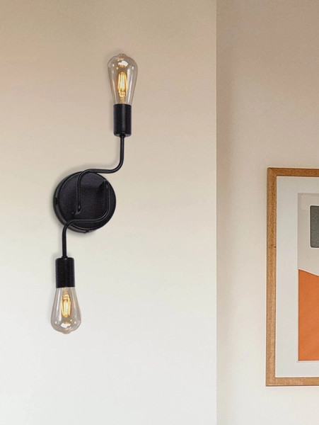 Lampa ścienna Peka K-3895 industrial do salonu czarna