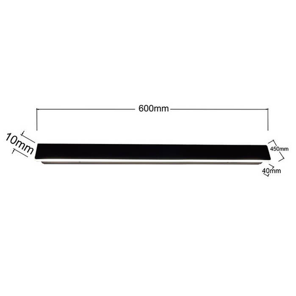 Podłużna lampa ścienna Bodo LP-789/1W 60 BK LED 12W 3000-6000K IP54 czarny