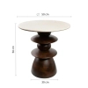 Ława kawowa RONDA MM001501100406 brązowa beżowa drewno marmur 50cm