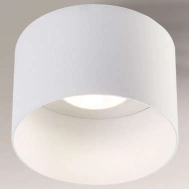 Natynkowa LAMPA sufitowa KONAN 7081 Shilo okrągła OPRAWA metalowa biała