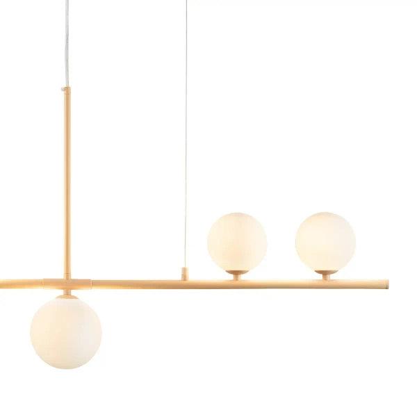 Kremowa lampa wisząca MODERNO DN1506 biała 4xG9 kule do jadalni