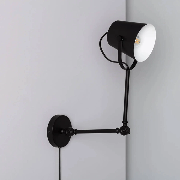 Kinkiet ścienny z regulacją Retro ABR-RRB-C-E14 Abruzzo do czytania czarny