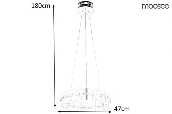 Żyrandol glamour Saturnus MSE010100165 kryształowy złoty