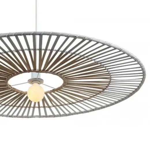 Ekologiczna wisząca lampa 19106 do jadalni bambusowa biały