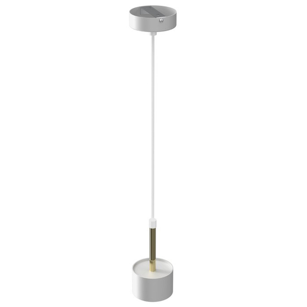 Minimalistyczna lampa wisząca ARENA metalowa okrągła biała złota