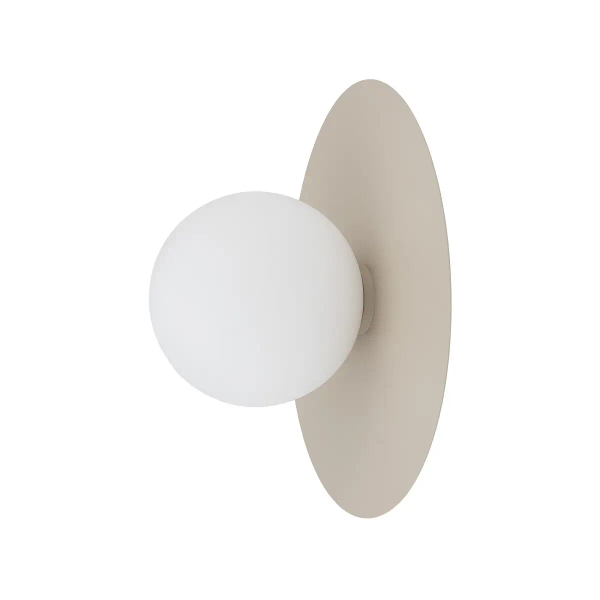 Ścienna lampa okrągła SATURN biała beżowa kulista 1xG9 szklana do salonu 12595