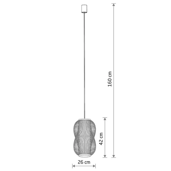 Drewniana wisząca lampa Puket 11161 japandi bambusowa metalowa biała