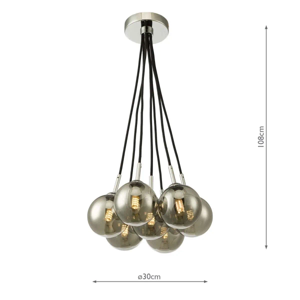 Zwisająca lampa kulista Elpis ELP342-01 bubble przydymione chrom