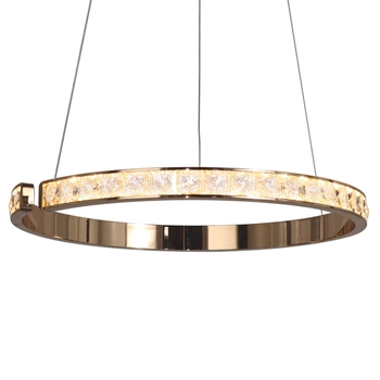 Szklana lampa zwieszana Muriel MD4996-1-3GBD Zumaline LED 3000K 60W glamour złoty